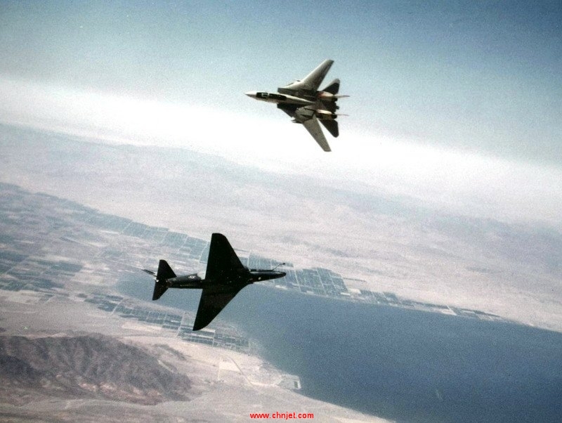 A-4F_of_VF-126_and_F-14A_of_VF-111_dogfighting_1982.jpg