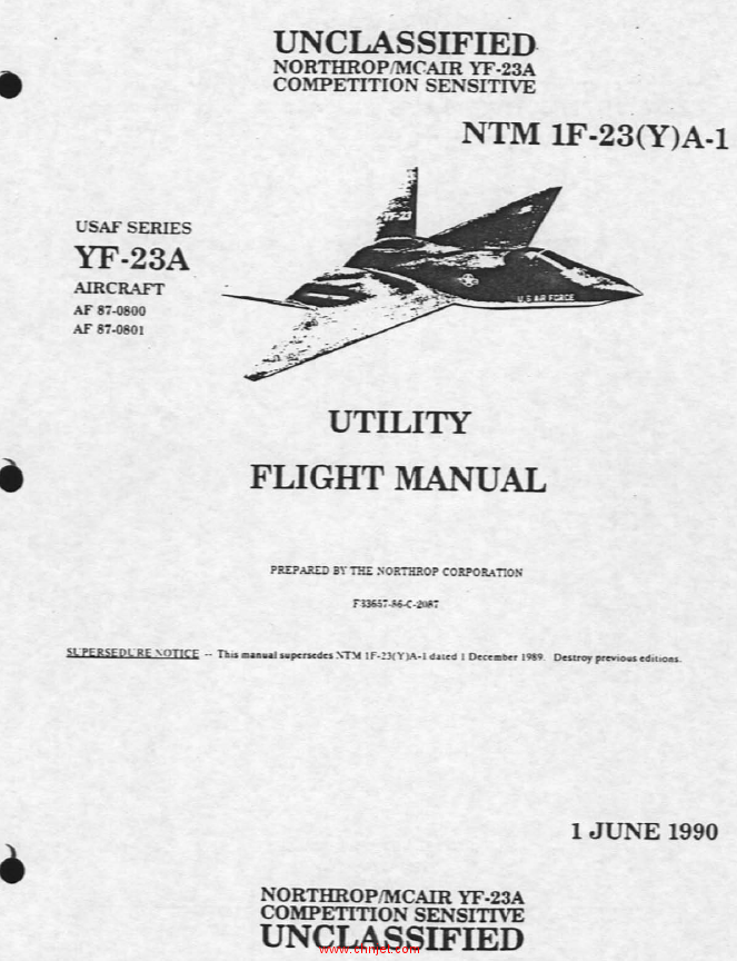 《Northrop YF-23 Aircraft Utility Flight Manual》