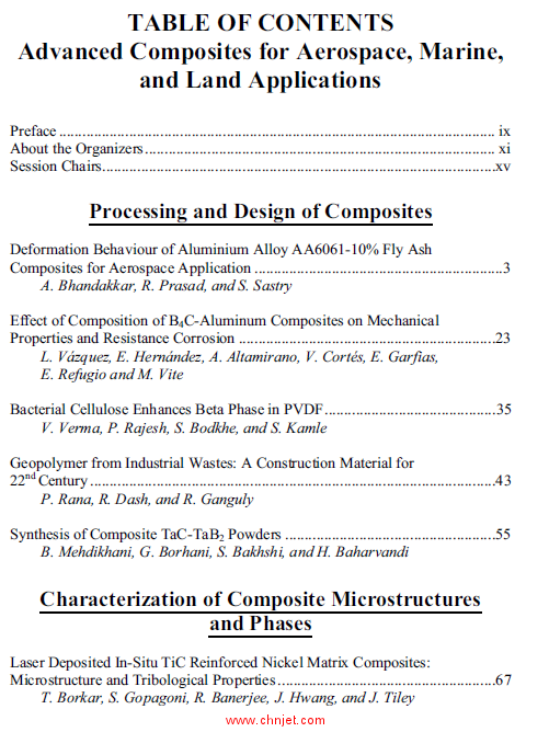 《Advanced Composites for Aerospace, Marine, and Land Applications》