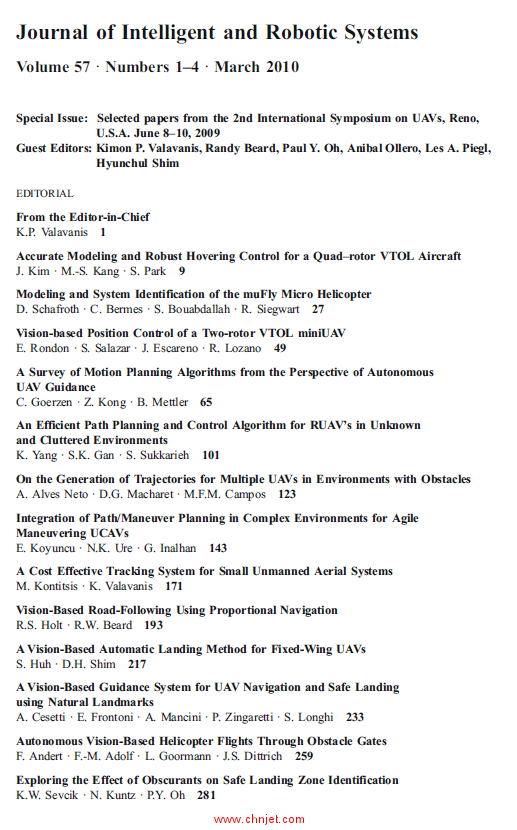 《Selected papers from the 2nd International Symposium on UAVs, Reno, Nevada, U.S.A. June 8Y10, 2009 ...