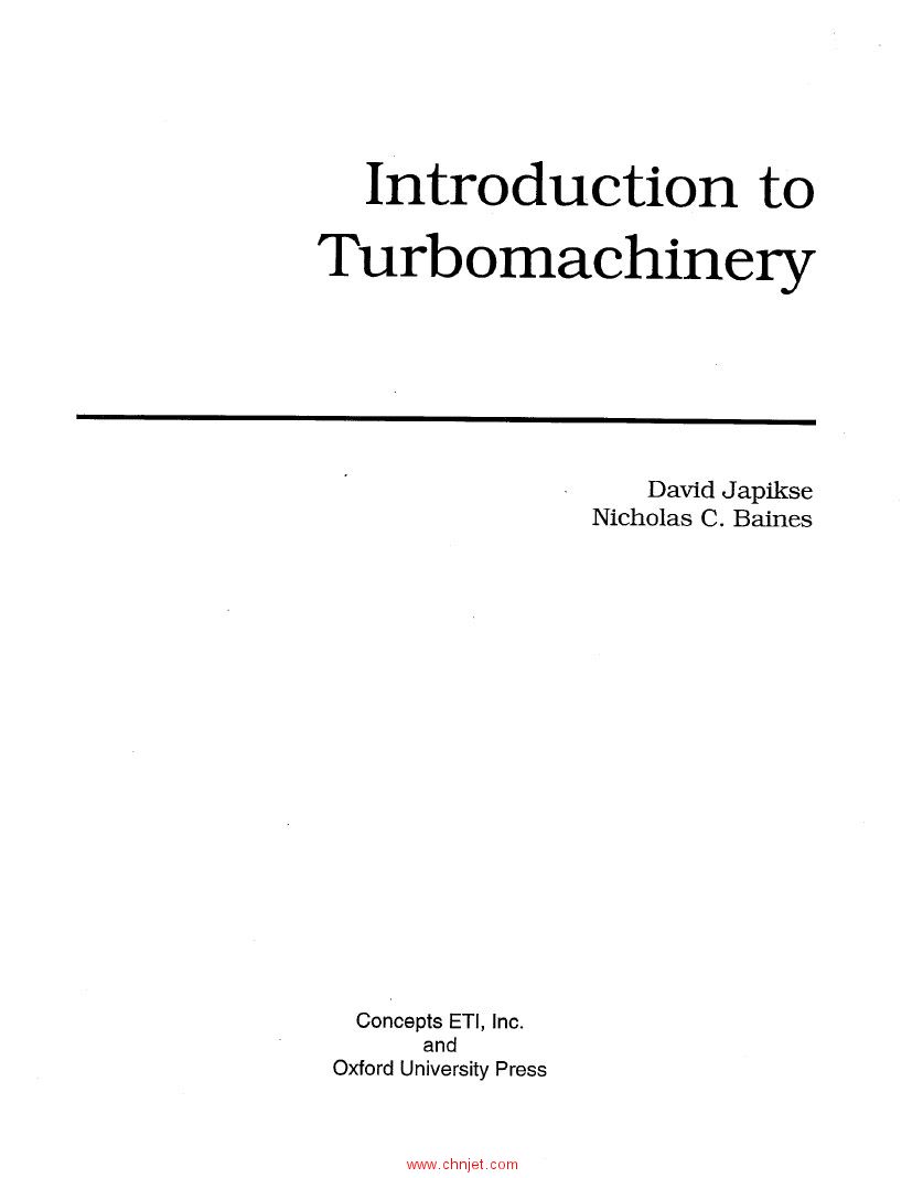 《Introduction to Turbomachinery》