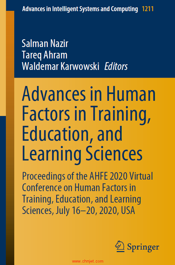 《Advances in Human Factors in Training, Education,and Learning Sciences：Proceedings of the AHFE 20 ...