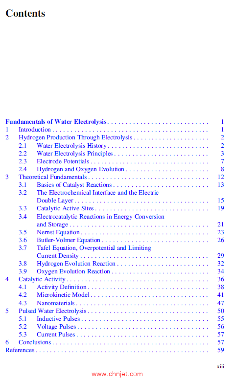 《Water Electrolysis for Hydrogen Production》