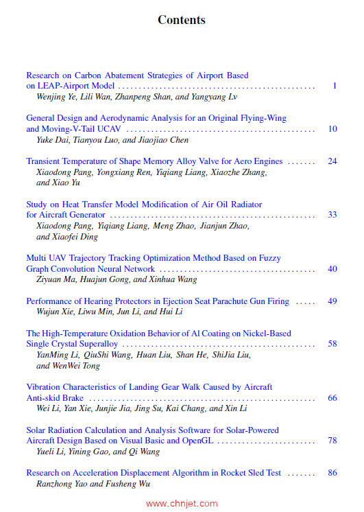 《Proceedings of the 6th China Aeronautical Science and Technology Conference：Volume I》
