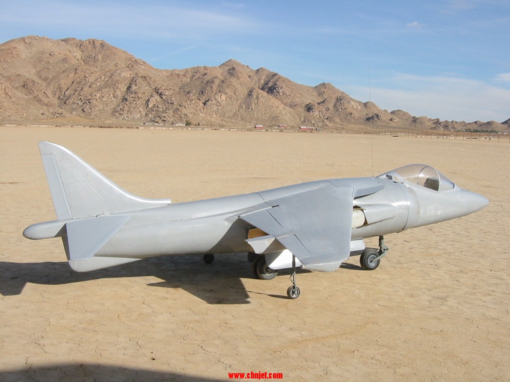 Ewald Schuster的飞马微型涡扇发动机和AV-8B鹞式模型飞机