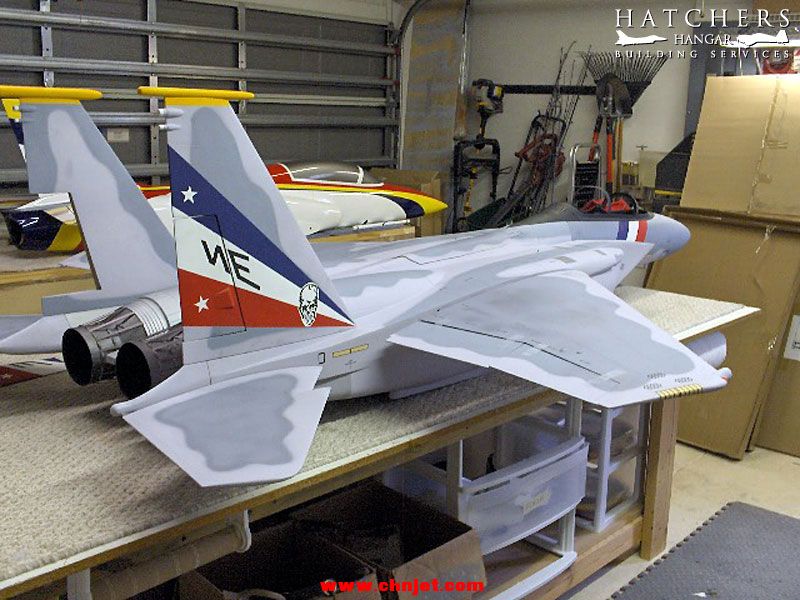 双引擎F15涡喷模型飞机组装试机