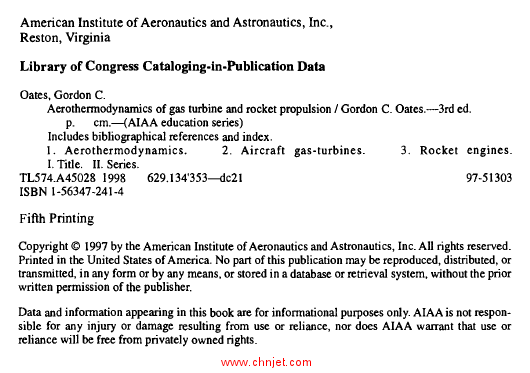 《 Aerothermodynamics of Gas Turbine Rocket Propulsion》第三版