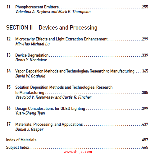 《OLED Fundamentals: Materials, Devices, and Processing of Organic Light-Emitting Diodes》