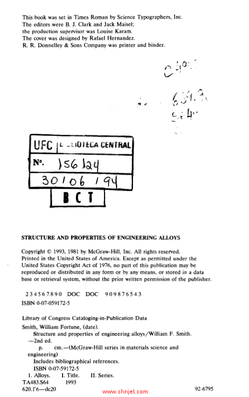 《Structure and Properties of Engineering Alloys》