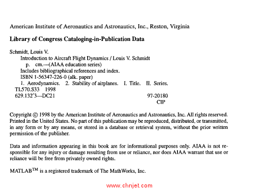 《Introduction to Aircraft Flight Dynamics》