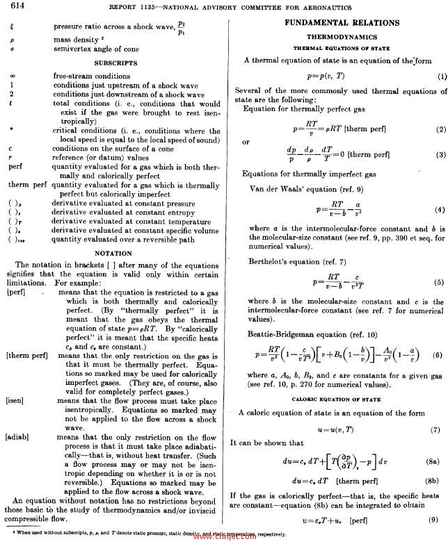 《Equations, tables, and charts for compressible flow》