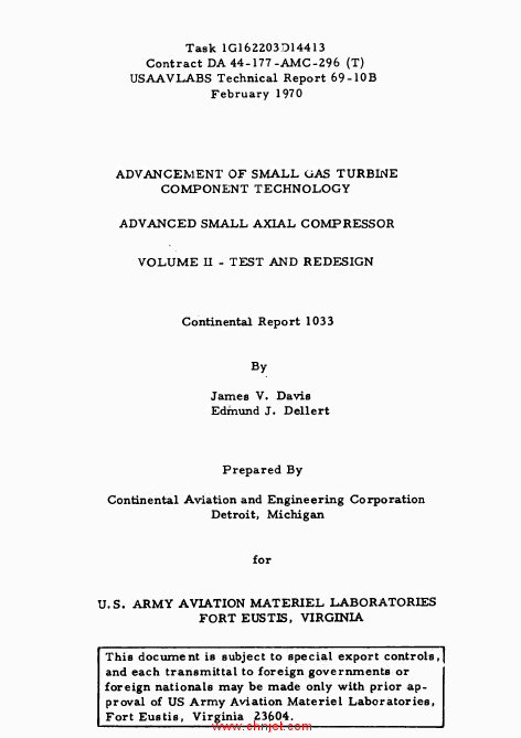 《Advancement of Small Gas Turbine Component Technology》