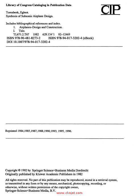 《Synthesis of Subsonic Airplane Design: An Introduction to the Preliminary Design of Subsonic Gener ...