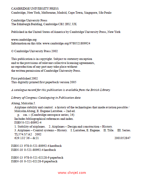 《Airplane Stability and Control: A History of the Technologies That Made Aviation Possible》