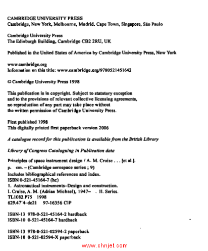 《Principles of Space Instrument Design》