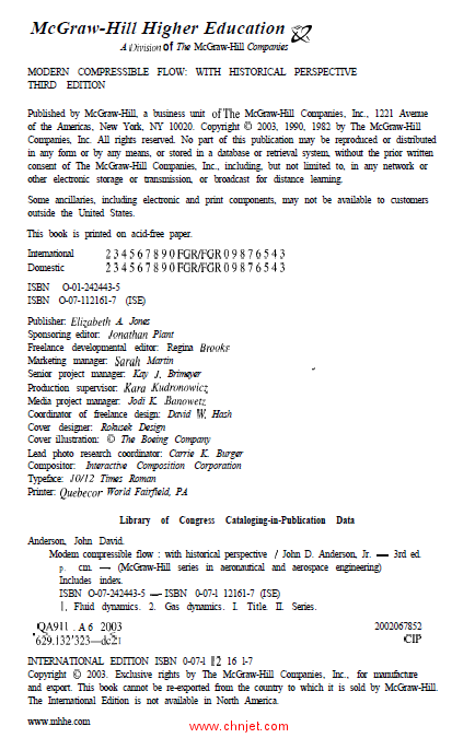 《Modern Compressible Flow: With Historical Perspective》第三版