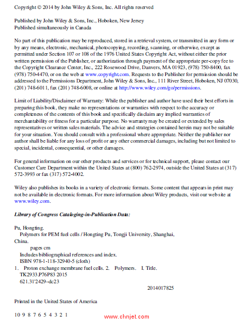 《Polymers for PEM Fuel Cells》