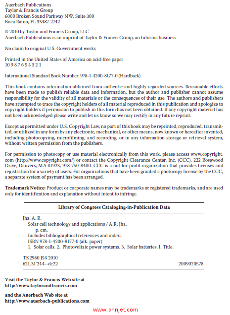 《Solar Cell Technology and Applications》