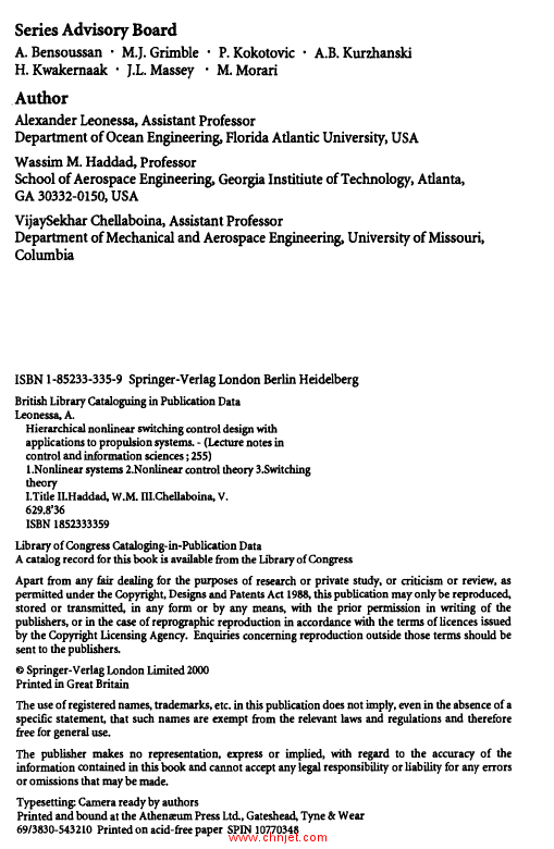 《Hierarchical nonlinear switching control design with applications to propulsion systems》