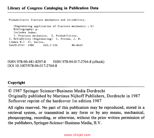 《Probabilistic fracture mechanics and reliability》
