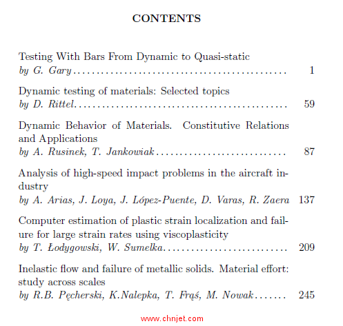 《Constitutive Relations under Impact Loadings: Experiments, Theoretical and Numerical Aspects》