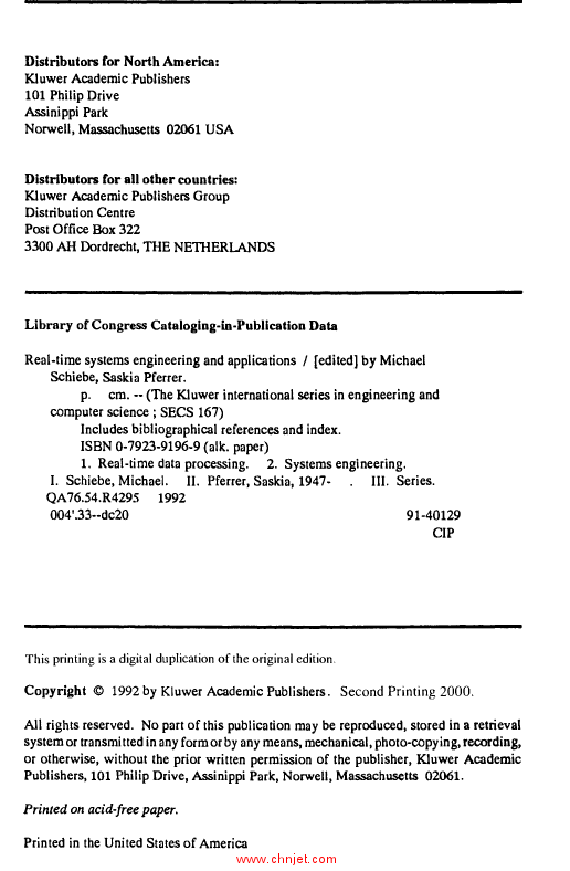 《Real-Time Systems Engineering and Applications》