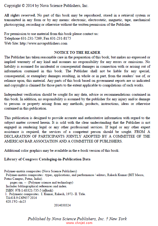 《Polymer-Matrix Composites: Types, Applications and Performance》