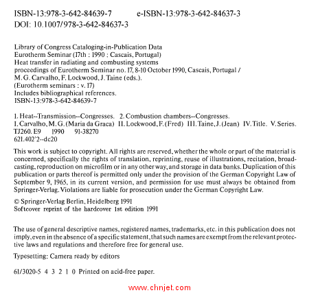 《Heat Transfer in Radiating and Combusting Systems: Proceedings of EUROTHERM Seminar No. 17, 8–10  ...