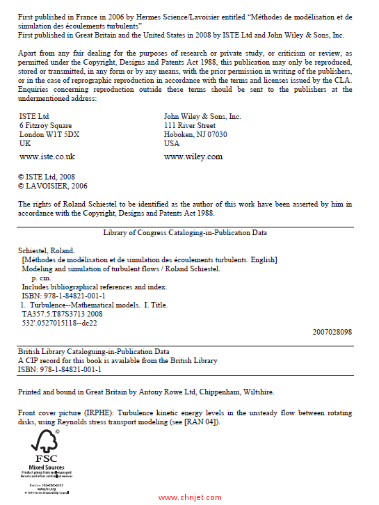 《Modeling and Simulation of Turbulent Flows》