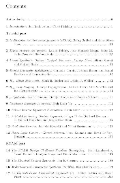 《Robust Flight Control: A Design Challenge》