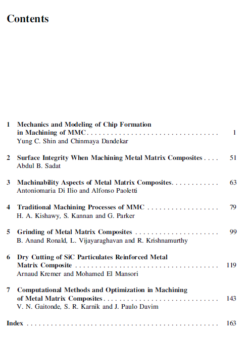 《Machining of Metal Matrix Composites》