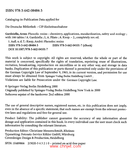 《Phenolic Resins:Chemistry, Applications,Standardization, Safety and Ecology》