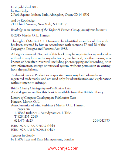 《Aerodynamics of Wind Turbines》第三版