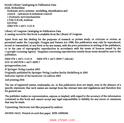 《Hydraulic Servo-systems: Modelling, Identification and Control》