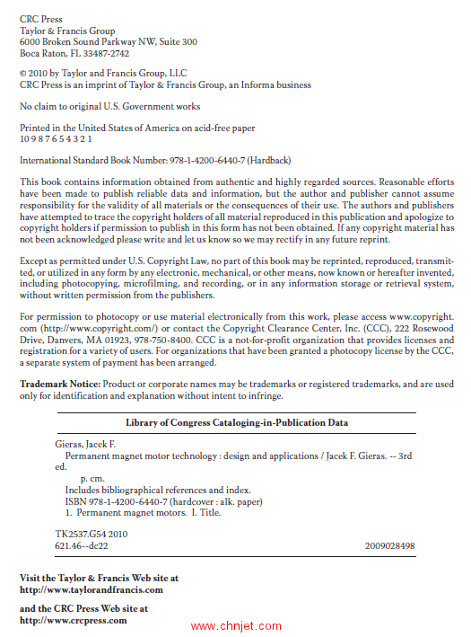 《Permanent Magnet Motor Technology: Design and Applications》第三版