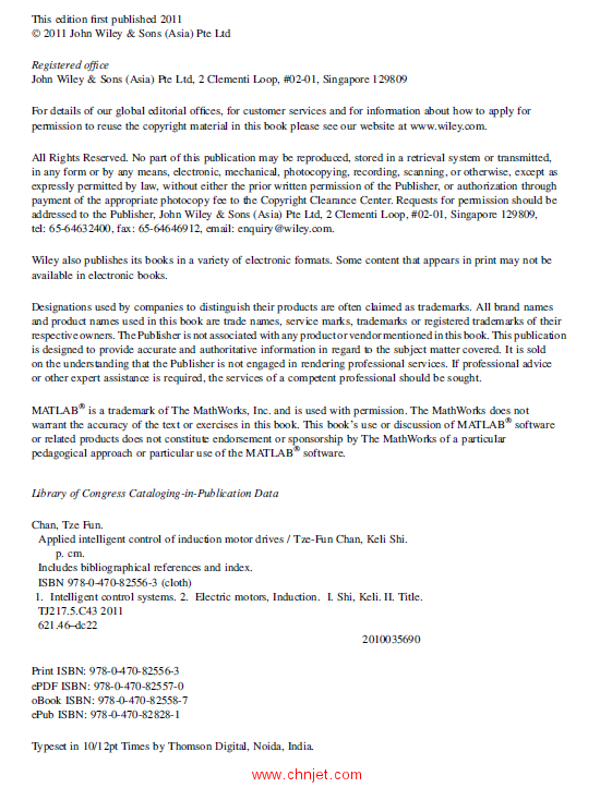 《Applied Intelligent Control of Induction Motor Drives》