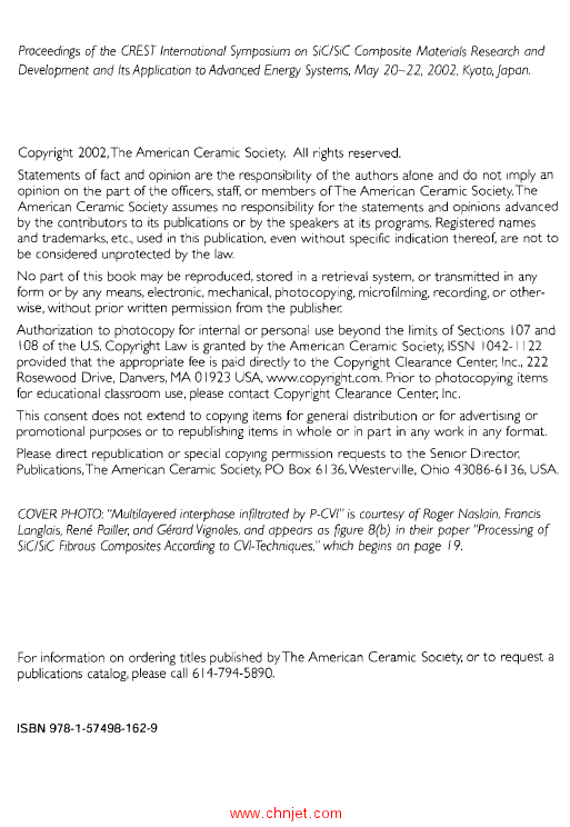 《Advances in SiC / SiC Ceramic Composites: Developments and Applications in Energy Systems》