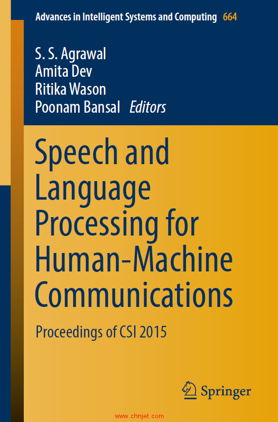 《Speech and Language Processing for Human-Machine Communications：Proceedings of CSI 2015》