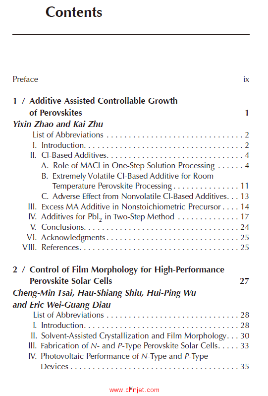 《Perovskite Solar Cells: Principle, Materials and Devices》