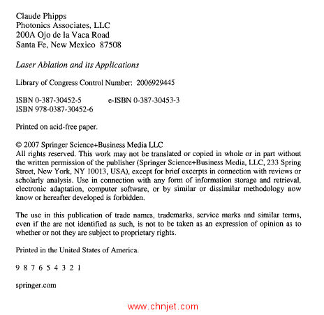 《Laser Ablation and its Applications》