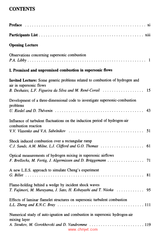 《IUTAM Symposium on Combustion in Supersonic Flows: Proceedings of the IUTAM Symposium held in Poit ...