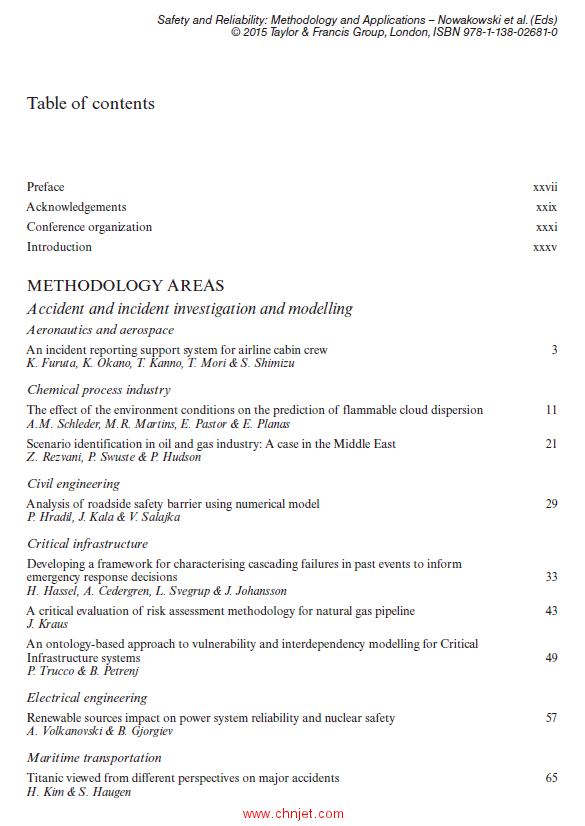 《Safety and Reliability: Methodology and Applications》