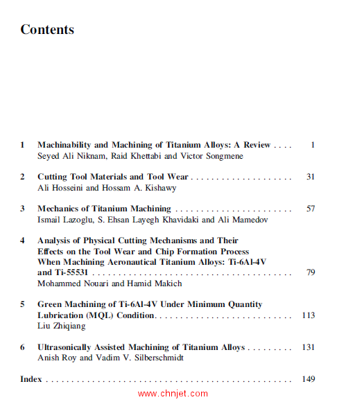 《Machining of Titanium Alloys》