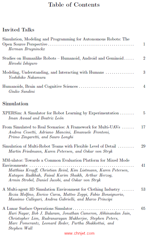 《Simulation, Modeling,and Programming for Autonomous Robots：First International Conference, SIMPAR ...