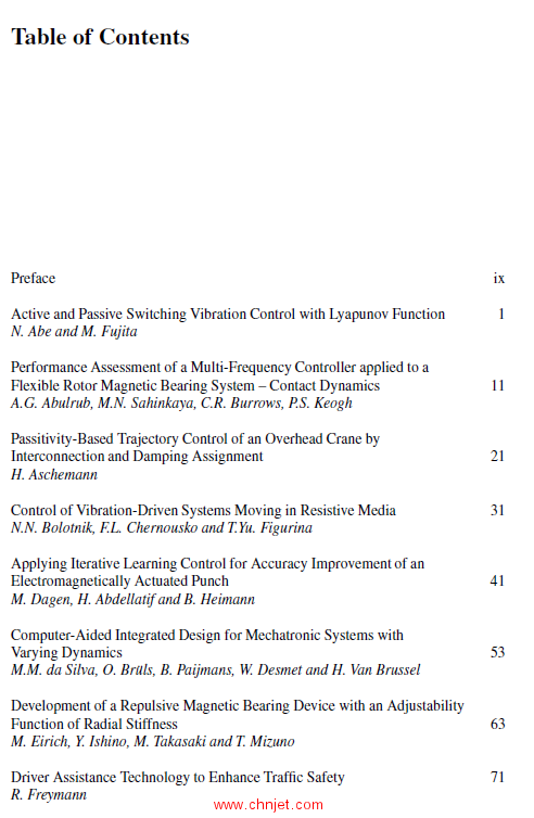 《Motion and Vibration Control: Selected Papers from MOVIC 2008》