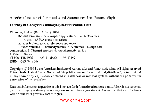 《Thermal Structures for Aerospace Applications》