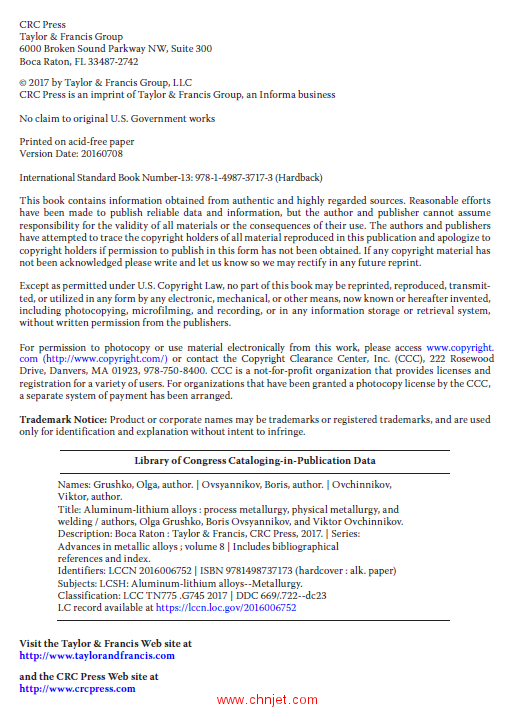 《Aluminum-Lithium Alloys: Process Metallurgy, Physical Metallurgy, and Welding》