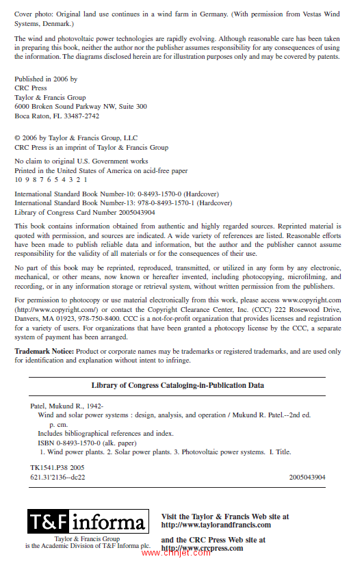 《Wind and Solar Power Systems：Design, Analysis, and Operation》第二版