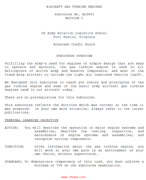 《Army Aircraft Gas Turbine Engines》