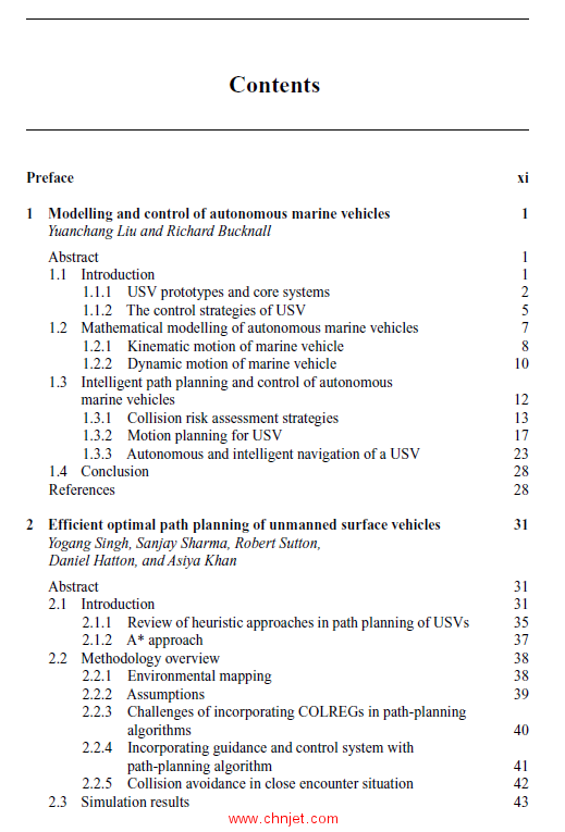 《Navigation and Control of Autonomous Marine Vehicles》